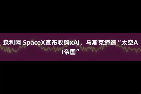 森利网 SpaceX宣布收购xAI，马斯克缔造“太空AI帝国”