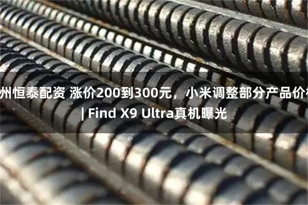苏州恒泰配资 涨价200到300元，小米调整部分产品价格 | Find X9 Ultra真机曝光