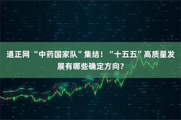 道正网 “中药国家队”集结！“十五五”高质量发展有哪些确定方向？