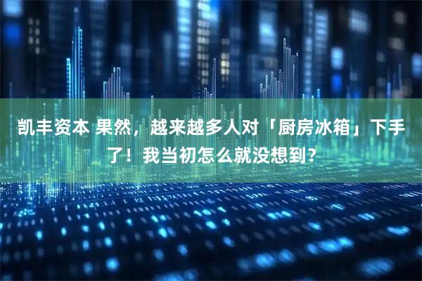凯丰资本 果然，越来越多人对「厨房冰箱」下手了！我当初怎么就没想到？